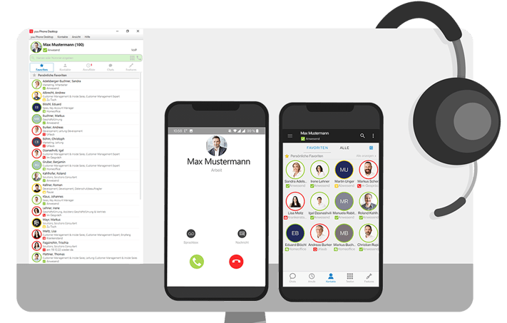 Desktop Client und Mobile Client: Die Softphones der yuu Phone Cloud-Telefonanlage von yuutel
