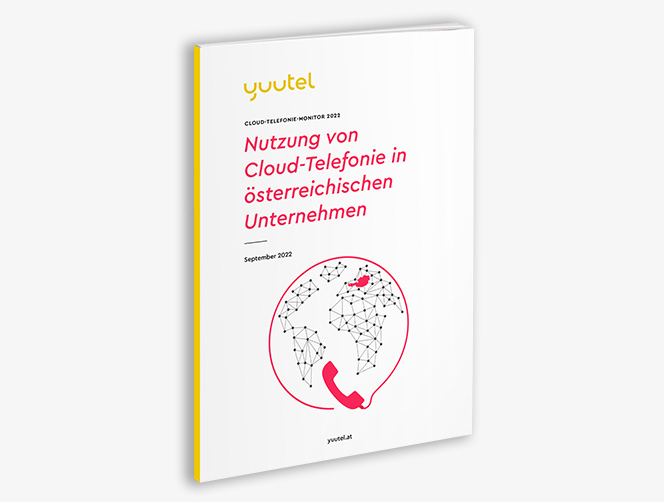 Buchcover mit Studie zur Cloud-Telefonie-Nutzung in österreichischen Unternehmen 2022 von yuutel